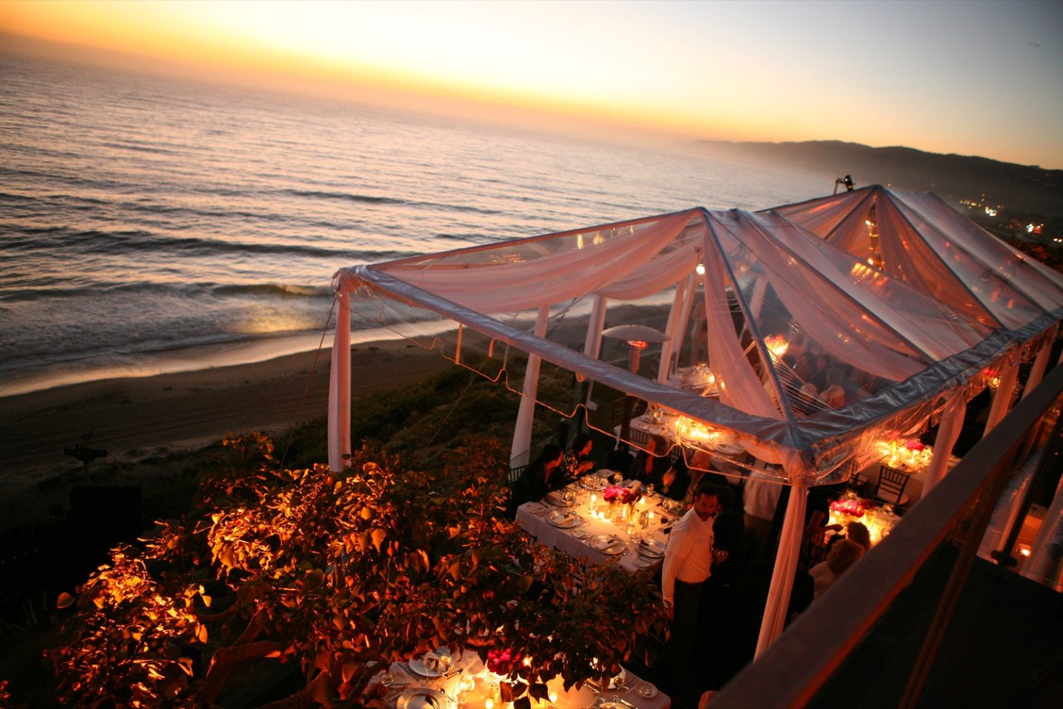 tent on Malibu beach