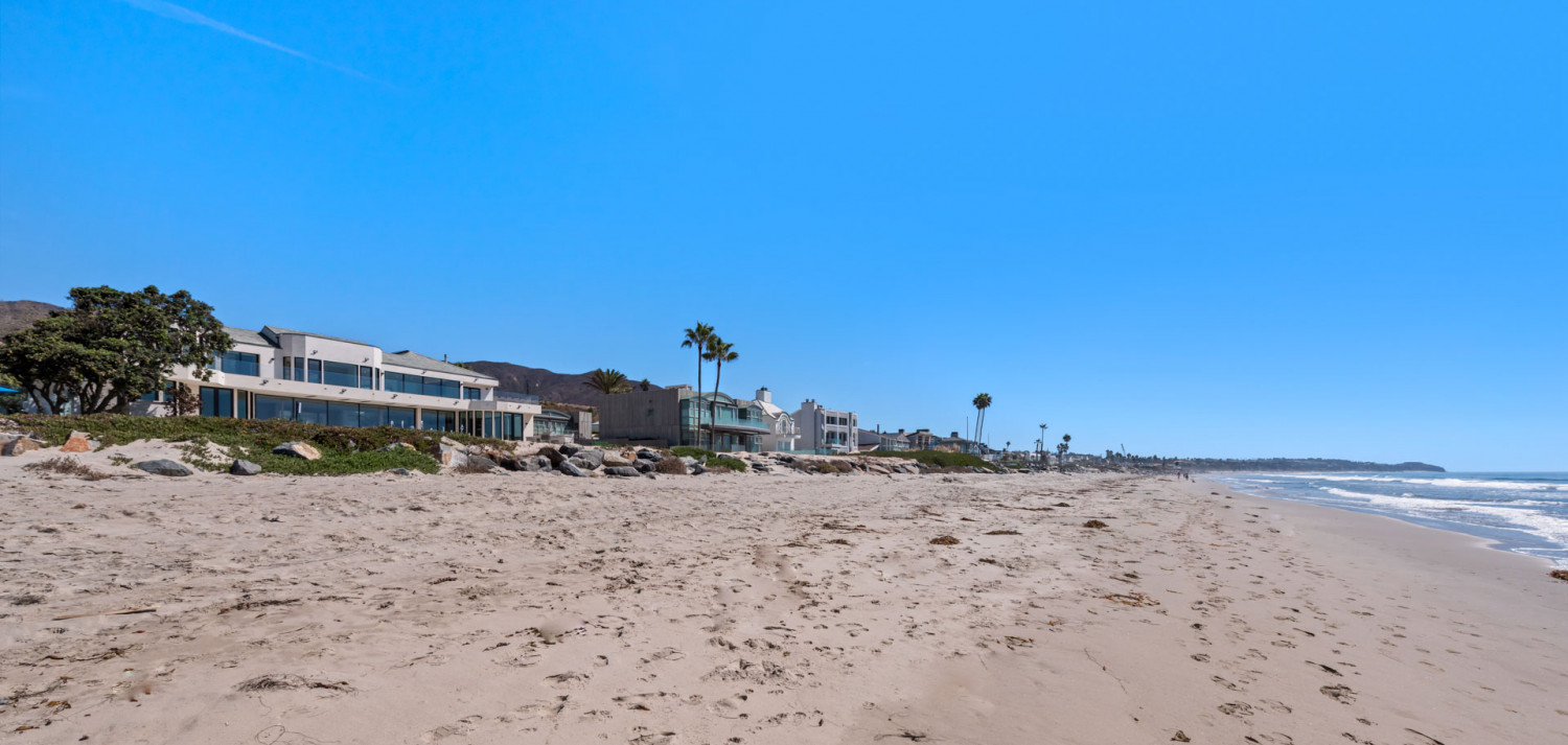 Direct beach access from modern Malibu oceanfront estate property