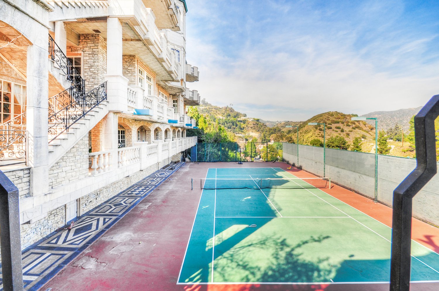 Private Tennis Court at Luxury Beverly Hills Estate